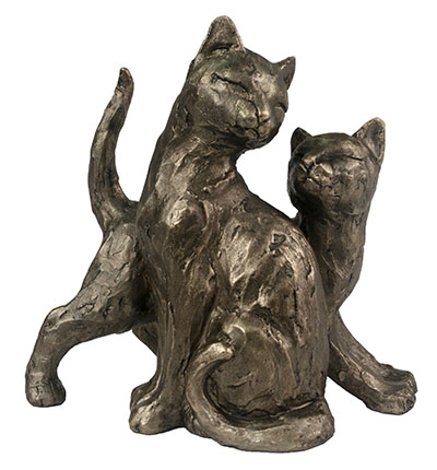 Cast Resin Pair Of Cats